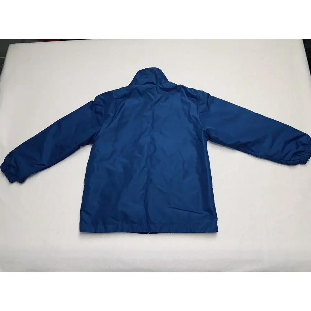 Sz 8 Athletech Youth Reversible Lightweight Jacket Brite Blue & Yellow/Blue Camo